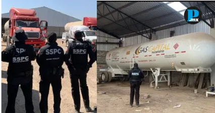 Autoridades aseguraron veh&iacute;culos, equipo y una nave industrial durante el cateo en Tepeaca.