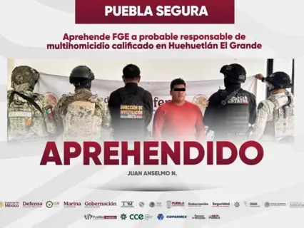 Detienen a responsable del multihomicidio ocurrido en Huehuetl&aacute;n El Grande