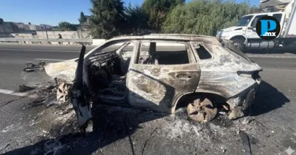 SSP presentar&aacute; denuncia por quema de patrulla en bloqueo de autopista M&eacute;xico&ndash;Puebla
