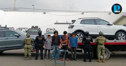 Caen cuatro hombres por presunto robo de veh&iacute;culos en Puebla