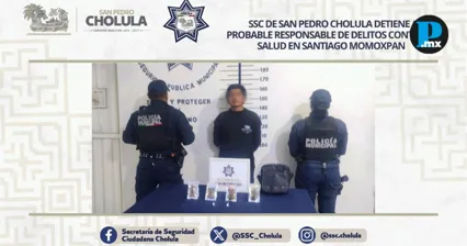 Cae joven de 19 a&ntilde;os por delitos contra la salud en San Pedro Cholula