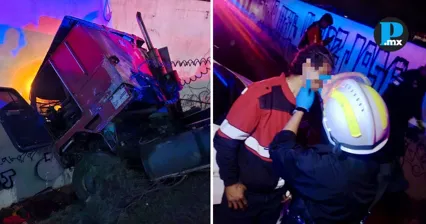 Accidente de tr&aacute;iler provoca caos vial en la M&eacute;xico-Puebla