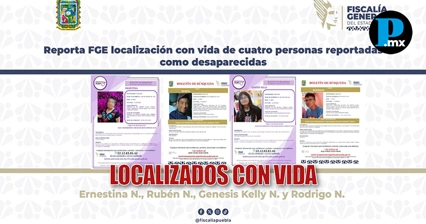 Localiza FGE con vida a cuatro personas que contaban con reporte de desaparici&oacute;n en Puebla