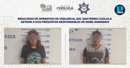 SSC de San Pedro Cholula captura a dos por presunto robo agravado