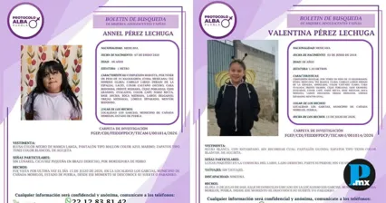 Piden ayuda para localizar a Valentina y Annel en Ca&ntilde;ada Morelos