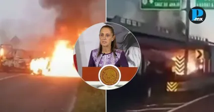 Bloqueos y veh&iacute;culos quemados en Michoac&aacute;n son por operativo federal: Sheinbaum