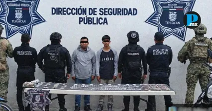 Detienen a dos hombres con metanfetamina y marihuana durante operativo en Tehuac&aacute;n