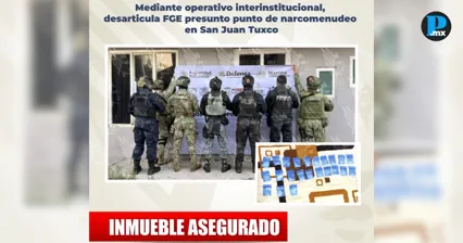 Catean inmueble y aseguran 23 dosis de presunto cristal en Texmelucan