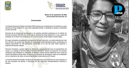 Fiscal&iacute;a confirma que cuerpo hallado en el r&iacute;o Alseseca corresponde a Hugo Alejandro