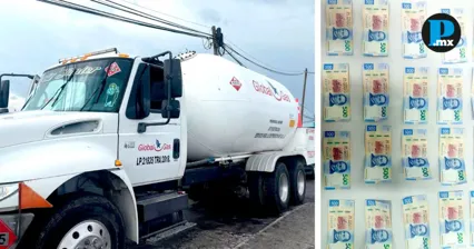 Caen dos con pipa cargada de gas LP sin documentos en Huejotzingo