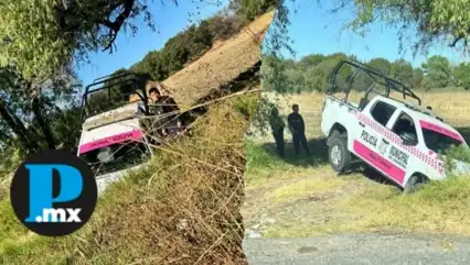 Distracci&oacute;n al volante provoc&oacute; salida de patrulla en Val&rsquo;Quirico, Tlaxcala