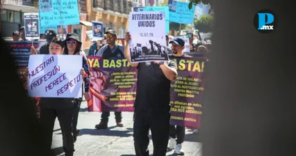 Veterinarios toman las calles de Tlaxcala para exigir garant&iacute;as de seguridad en su ejercicio profesional
