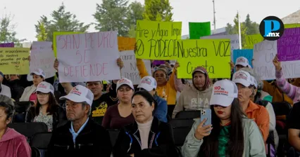 Integrantes de la Asamblea de Pobladores de San Pedro Ecatepec reiteraron en conferencia de prensa su rechazo al proyecto PODECIBI y exigieron respeto a la decisi&oacute;n de la comunidad.