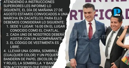 Personal educativo habr&iacute;a sido convocado a participar en Marchas por la Victoria, en apoyo a Alfonso S&aacute;nchez Garc&iacute;a. 